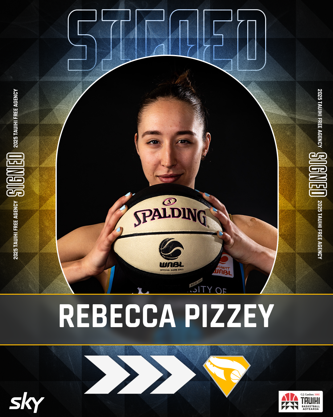 Rebecca Pizzey signing graphic