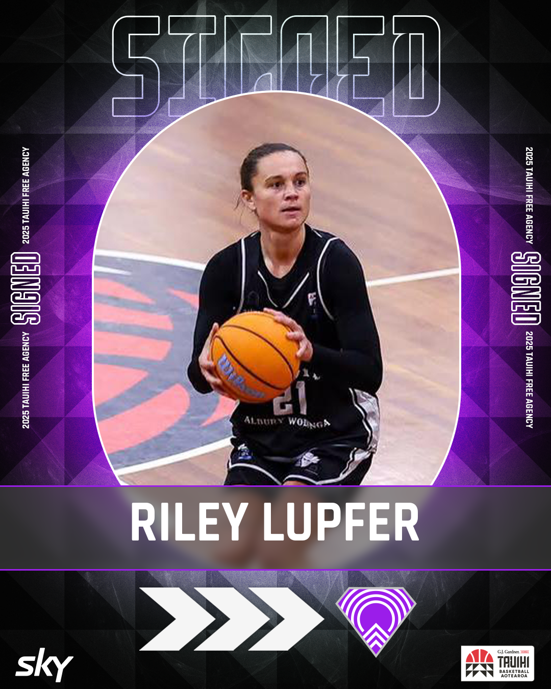 Riley Lupfer signing graphic