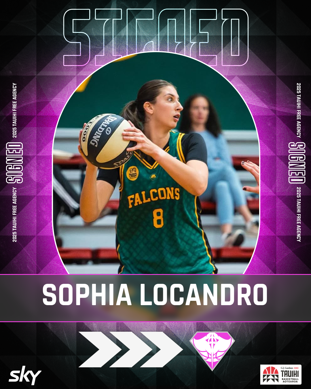 Sophia Locandro signing graphic